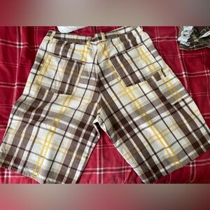 Plaid Flat Front Men's Shorts